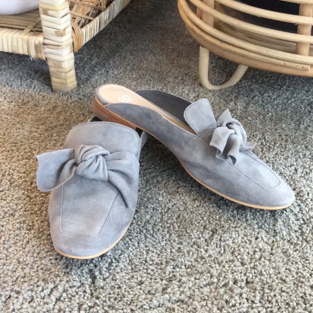 BP. Maddy Mules in Grey Suede 7.5